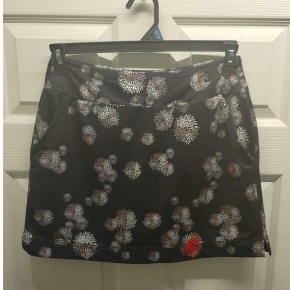 Nike Golf Women's Size Small Black White Floral Athletic Stretch Pull-On Skort - Picture 1 of 7